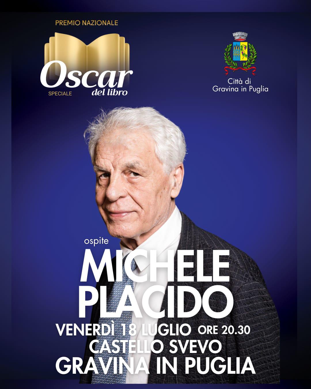 Gravina in Puglia, l’Oscar del Libro due serate con Luca Bianchini e Michele Placido