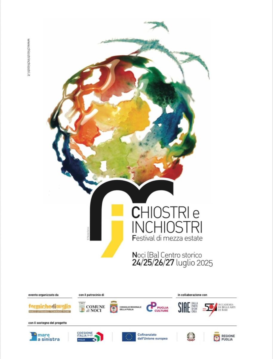 ‘Chiostri e Inchiostri 2025’ al via il Festival di mezza estate a Noci