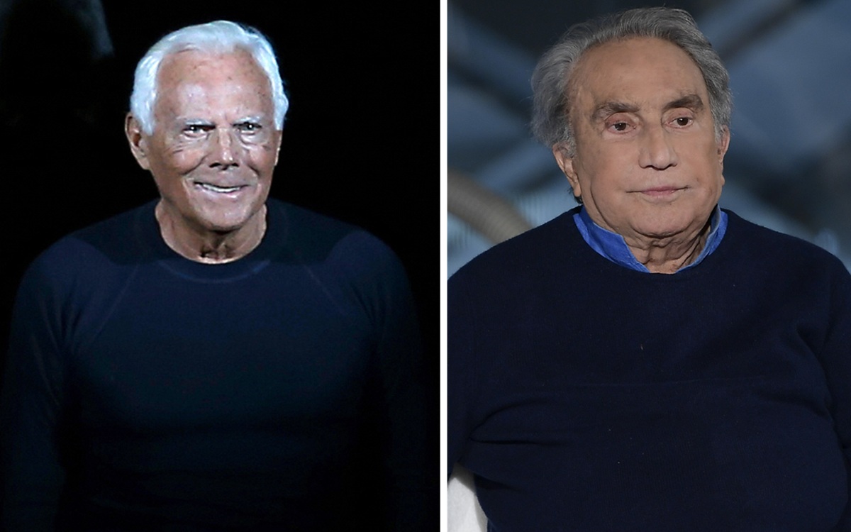 Giorgio Armani ed Emillio Fede, i due volti di Milano Giorgio Armani ed Emillio Fede, i due volti di Milano