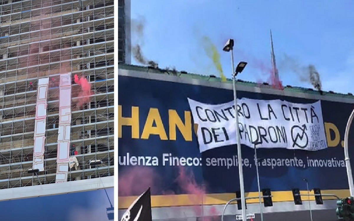 Milano, corteo per il Leoncavallo: “Siamo 50mila, ci riprendiamo la città”. Uova e petardi contro la polizia, occupato il Pirellino Milano, corteo per il Leoncavallo: “Siamo 50mila, ci riprendiamo la città”. Uova e petardi contro la polizia, occupato il Pirellino