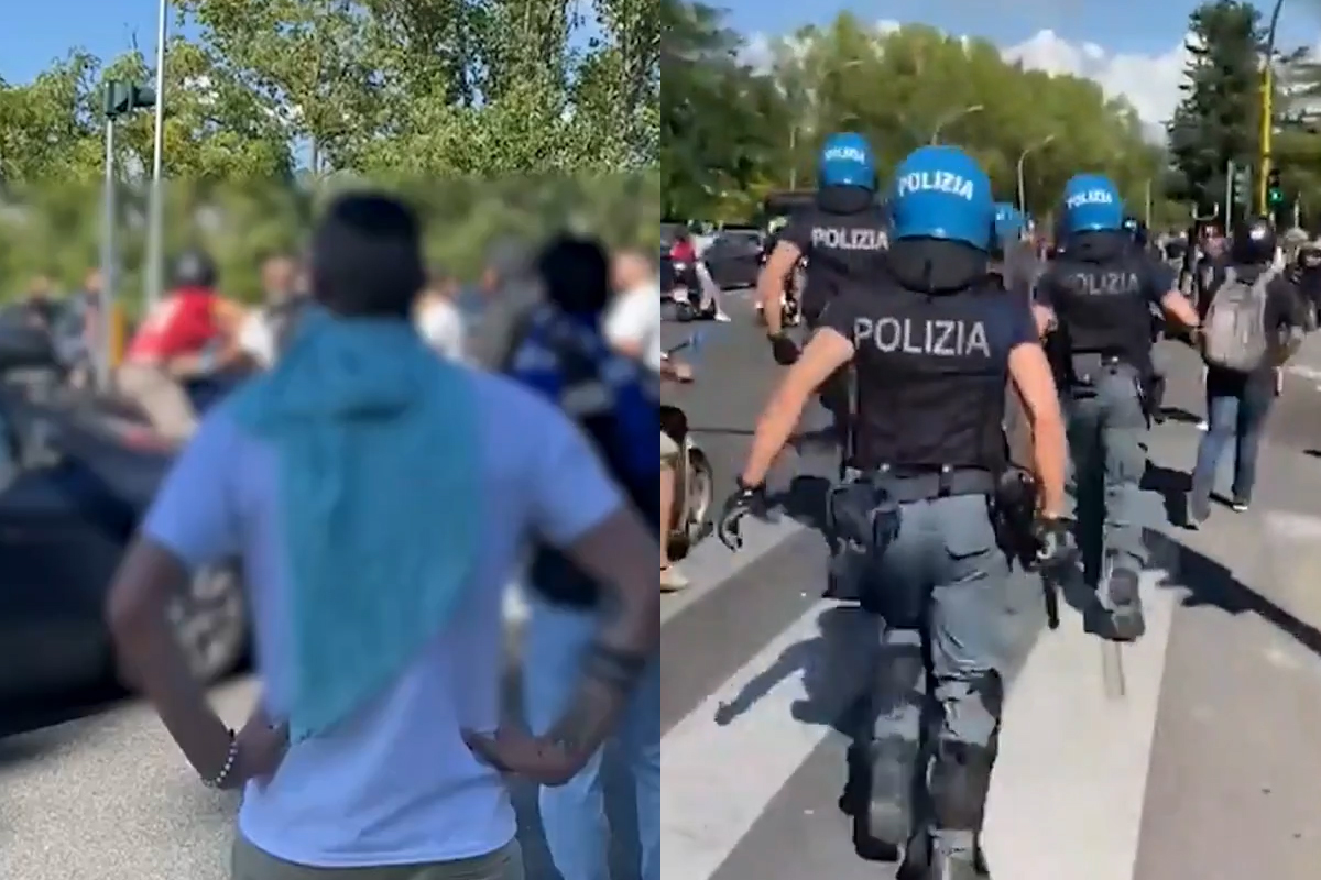 Lazio-Roma, derby di fuoco: pietre contro i tifosi giallorossi, sequestrate mazze e lame Lazio-Roma, derby di fuoco: pietre contro i tifosi giallorossi, sequestrate mazze e lame