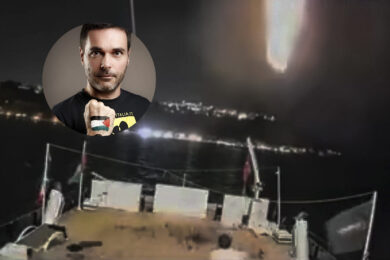 Droni, gas urticanti e bombe sonore sulla Flotilla, Saverio Tommasi: “Vele in fiamme e cavi bruciati, ma non molliamo: arriveremo in Palestina” 