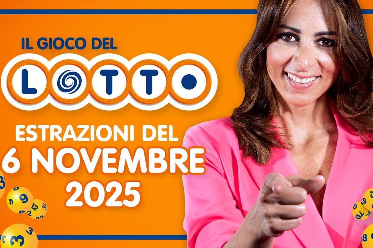 Estrazioni Lotto, SuperEnalotto e 10eLotto di oggi Giovedì 6 Novembre 2025: numeri in diretta, quote e jackpot Estrazioni Lotto, SuperEnalotto e 10eLotto di oggi Giovedì 6 Novembre 2025: numeri in diretta, quote e jackpot