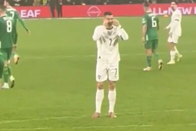 Cristiano Ronaldo e il primo cartellino rosso nella sua carriera internazionale. VIDEO