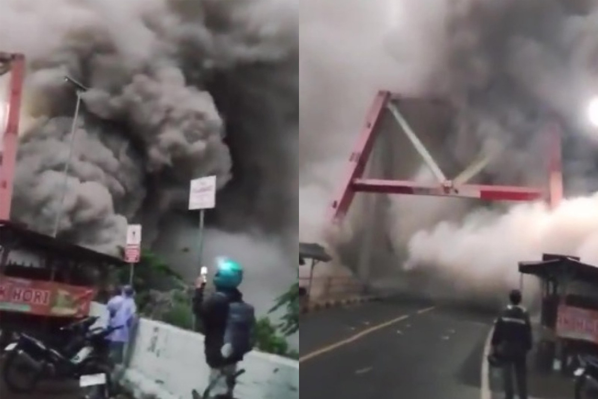 Indonesia, il Semeru erutta e travolge un ponte: la scena choc ripresa dai presenti Indonesia, il Semeru erutta e travolge un ponte: la scena choc ripresa dai presenti