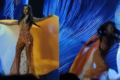 Miss Universo cade dal palco, portata via in barella. VIDEO