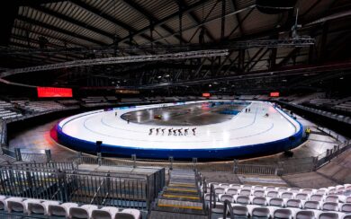 Olimpiadi, Fiera Milano inaugura il pattinaggio su ghiaccio: la pista di speed skating è pronta