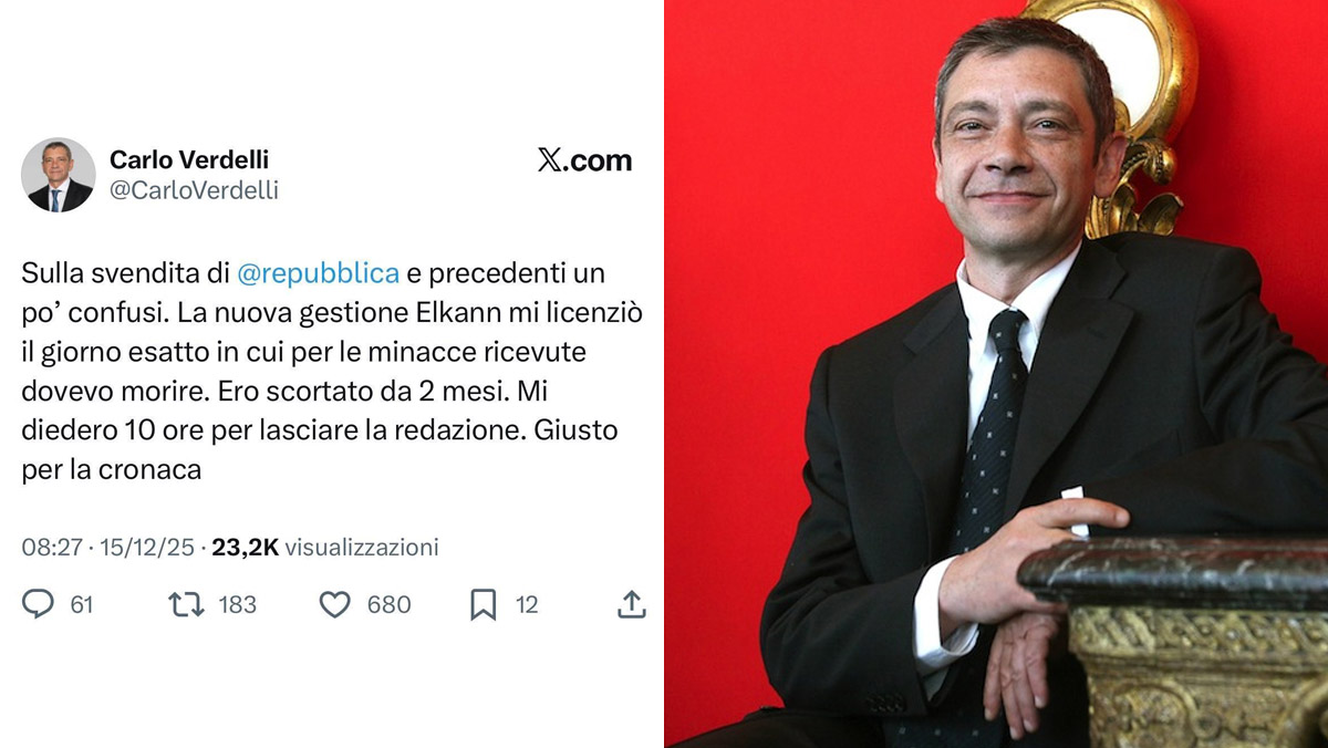 Cessione Repubblica, la bordata dell’ex direttore Carlo Verdelli: “Gli Elkann mi licenziarono e mi diedero 10 ore per lasciare la redazione” Cessione Repubblica, la bordata dell’ex direttore Carlo Verdelli: “Gli Elkann mi licenziarono e mi diedero 10 ore per lasciare la redazione”