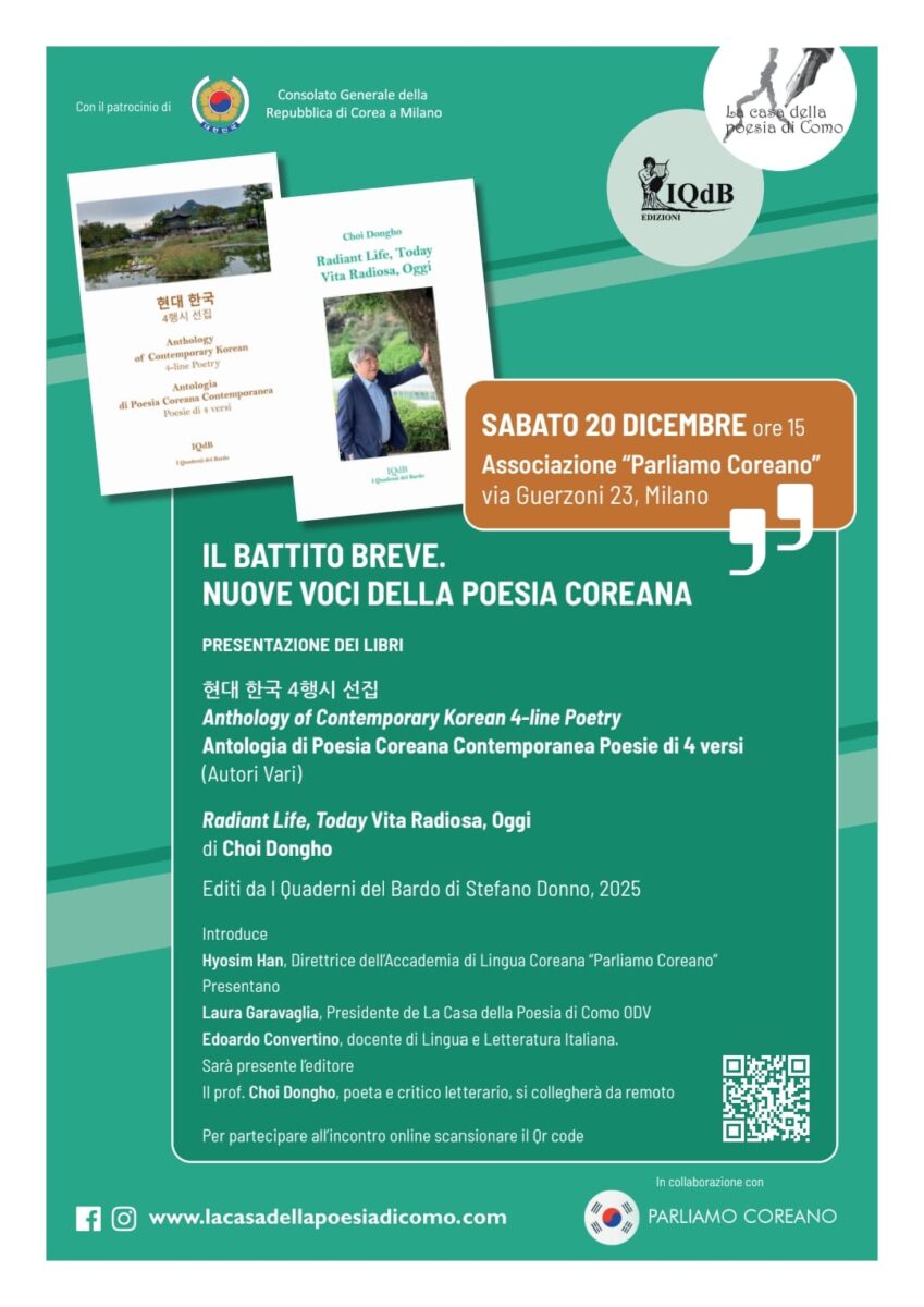 L’Editoria Pugliese a Milano punta su Poesia e Autori Coreani