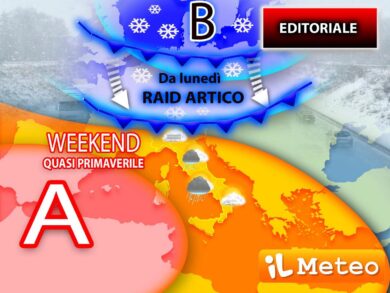 Meteo weekend: Italia spaccata in due a Natale, da un lato il caldo fuori stagione dall’altro la pioggia