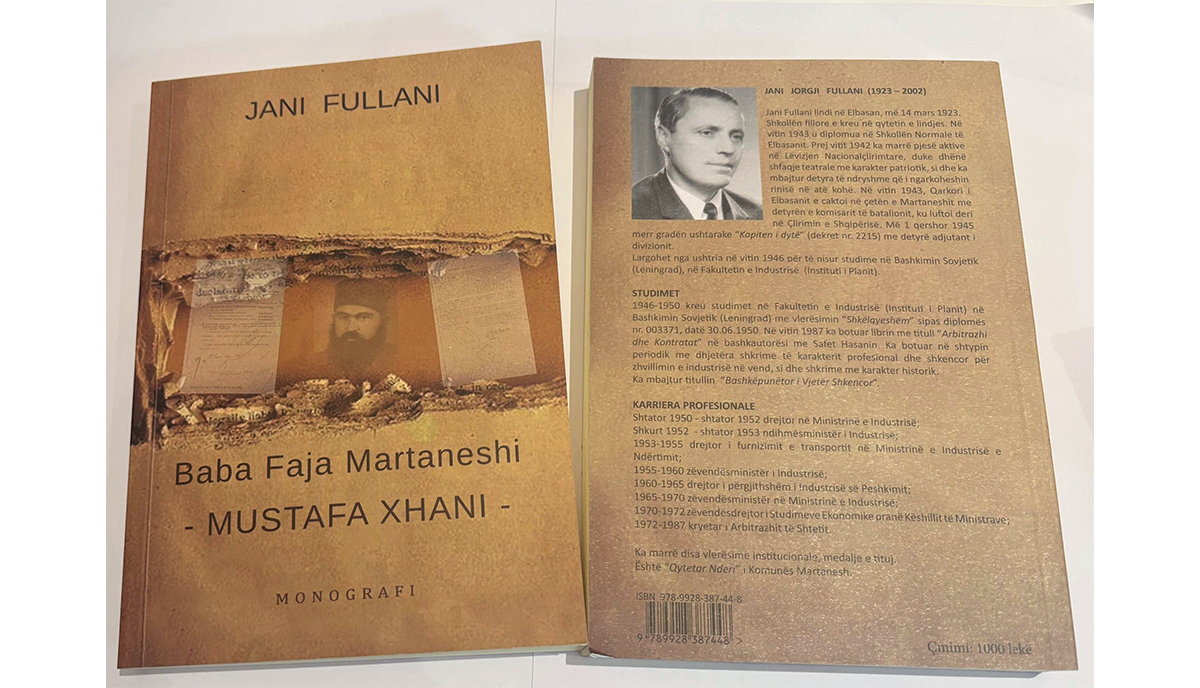 Presentato il Libro del Jani Fullani Baba Faja Martaneshi ( Mustafa Xhani ) Monografia