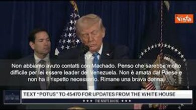Trump: Machado non è amata dal Venezuela. Difficile che sia leader