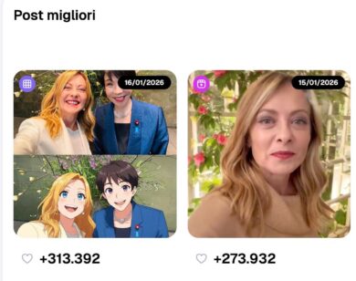Meloni, la foto in stile cartone giapponese ha più like del post per il suo compleanno. I numeri a confronto