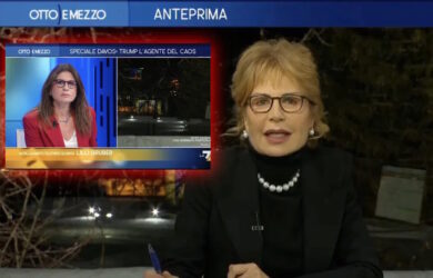 Ascolti tv, Gruber evacuata per incendio? Otto e Mezzo boom in diretta da Davos. Scotti si impenna – I trend Auditel