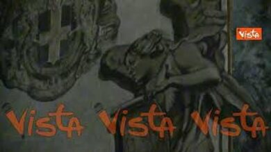 L’affresco con il viso della premier Giorgia Meloni nella Basilica di San Lorenzo in Lucina a Roma