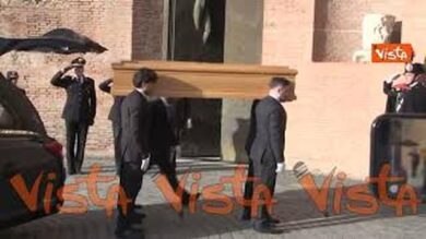 Funerali di Antonino Zichichi, l’arrivo del feretro alla Basilica di Santa Maria degli Angeli