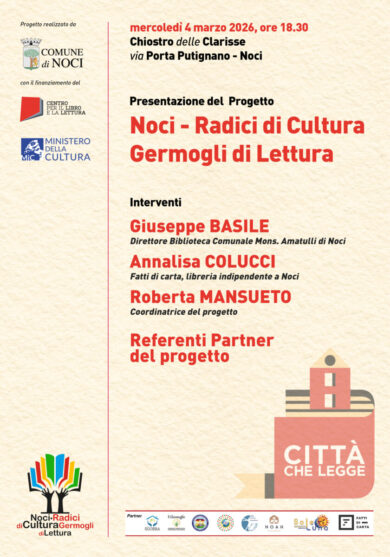 Comune di Noci lancia “Radici di Cultura, Germogli di Lettura” per promuovere la lettura