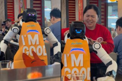 Robot ballerino perde il controllo, caos tra i clienti in un ristorante