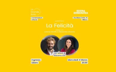 Milano, torna “La Grande Bolla”: dialogo sulla felicità con D’Avenia e Gentile