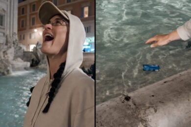 Roma, Katy Perry senza monetine: lancia la carta di credito nella Fontana di Trevi
