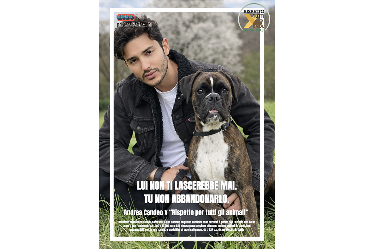 “Rispetto per Tutti gli Animali” rafforza la sua squadra di testimonial: accanto a Simone Di Matteo arriva il più bello d’Italia