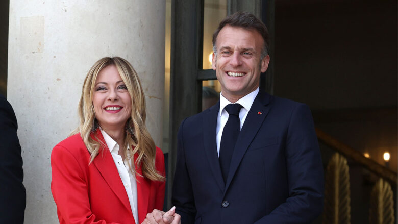 Giorgia Meloni e Emanuel Macron