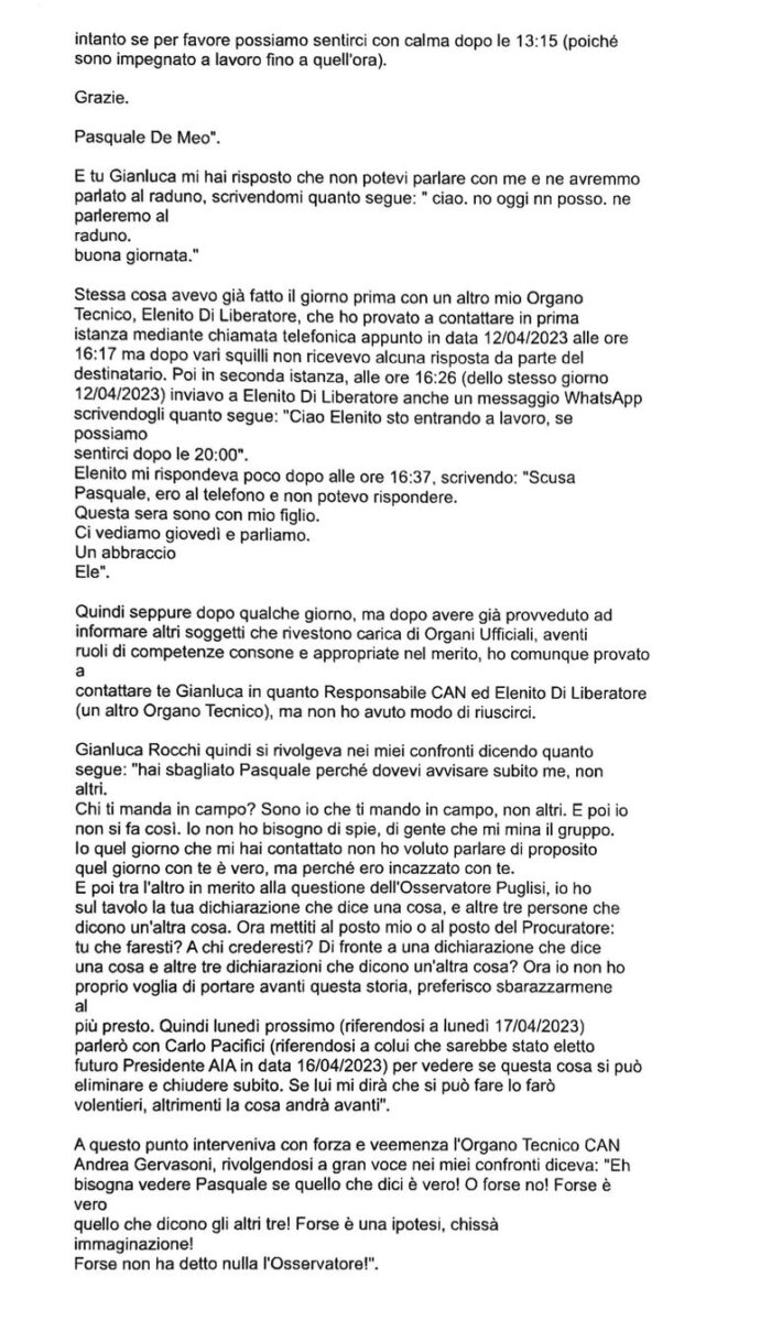 Arbitri, il dossier De Meo: il clima interno, le tensioni e quelle crepe mai chiuse nell’AIA. Le carte – Parte 2