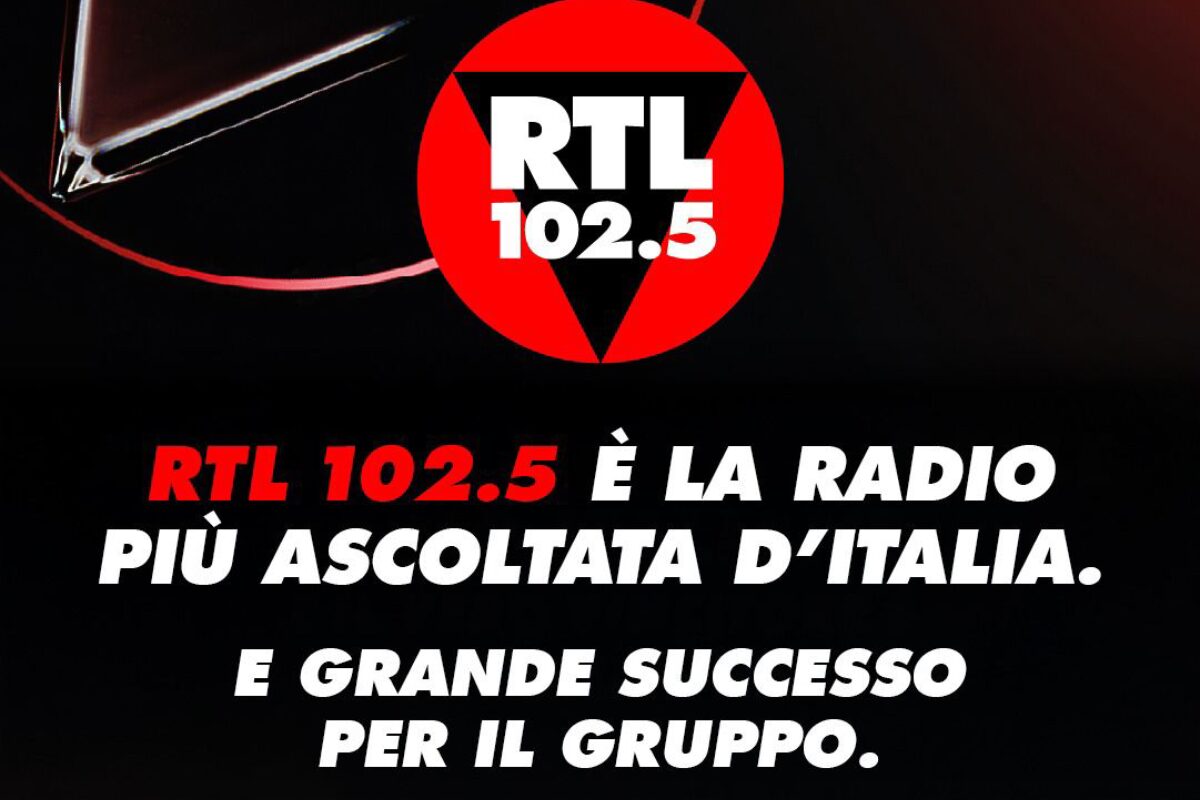RTL 102.5 è la radio più ascoltata: 6,5 milioni di italiani ogni giorno RTL 102.5 è la radio più ascoltata: 6,5 milioni di italiani ogni giorno