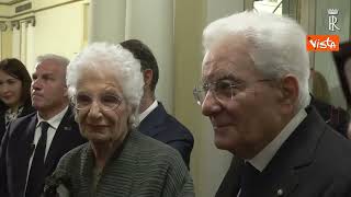Mattarella saluta Liliana Segre al Teatro alla Scala di Milano