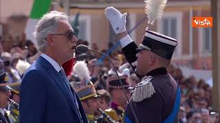 2 giugno, Andrea Bocelli canta l’Inno di Mameli ai Fori Imperiali