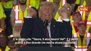Trump imita atleta transgender: Mia moglie mi chiede di non farlo
