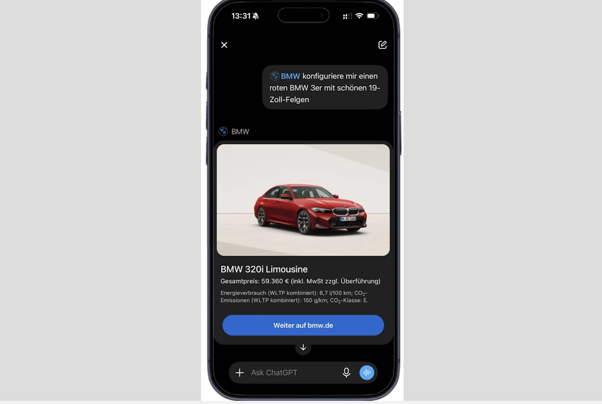BMW porta il configuratore auto dentro ChatGPT BMW porta il configuratore auto dentro ChatGPT