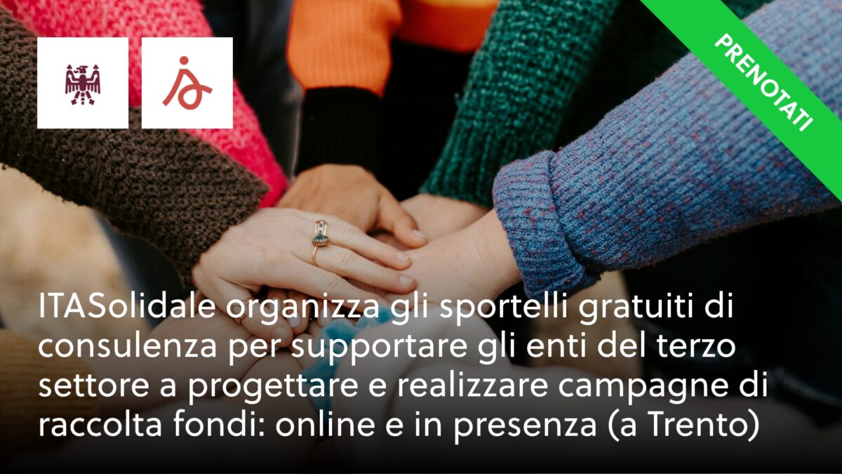 Formazione Terzo Settore: sportelli gratuiti di ITASolidale su crowdfunding Formazione Terzo Settore: sportelli gratuiti di ITASolidale su crowdfunding
