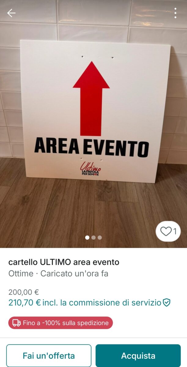 Dalla notte dei record a Vinted: in vendita i cartelli del maxi-concerto di Ultimo a Tor Vergata Dalla notte dei record a Vinted: in vendita i cartelli del maxi-concerto di Ultimo a Tor Vergata