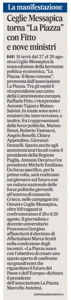 La Piazza fa notizia, dal Corriere al Messaggero: la kermesse di Affaritaliani sui principali quotidiani