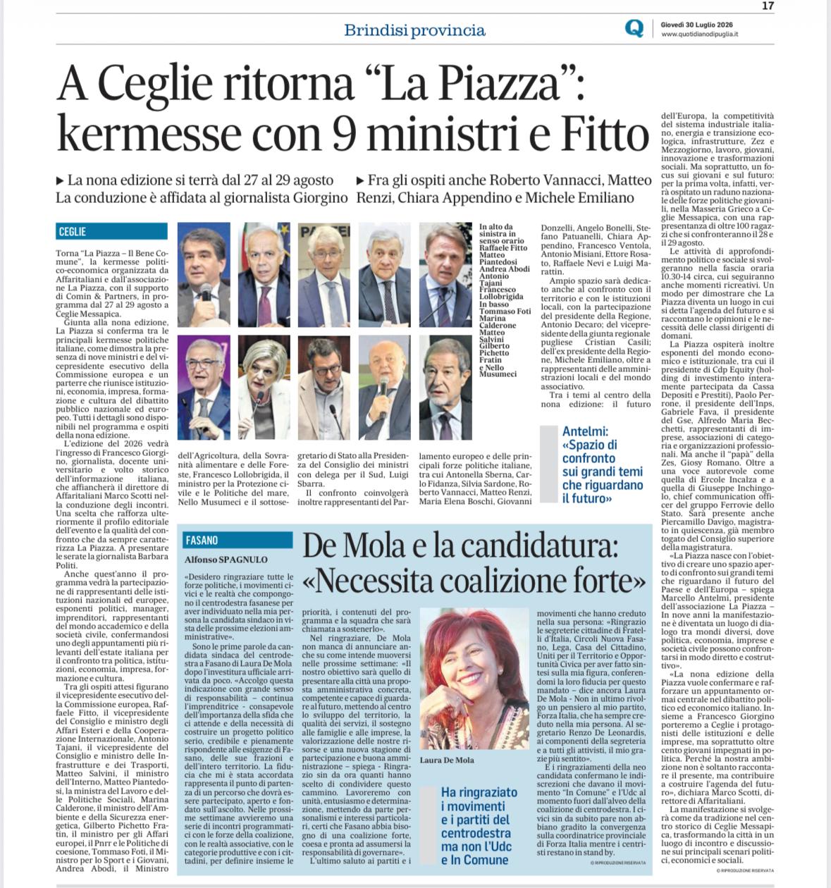La Piazza fa notizia, dal Corriere al Messaggero: la kermesse di Affaritaliani sui principali quotidiani