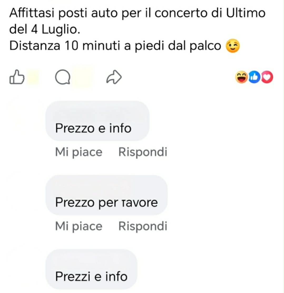 Ultimo a Tor Vergata: la febbre del concerto alimenta business di affitti e parcheggi improvvisati Ultimo a Tor Vergata: la febbre del concerto alimenta business di affitti e parcheggi improvvisati