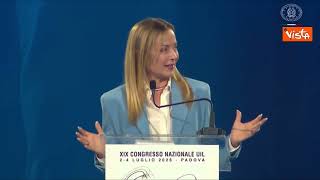 Meloni al Congresso Uil: “Salario giusto” è vittoria dei lavoratori e della Nazione