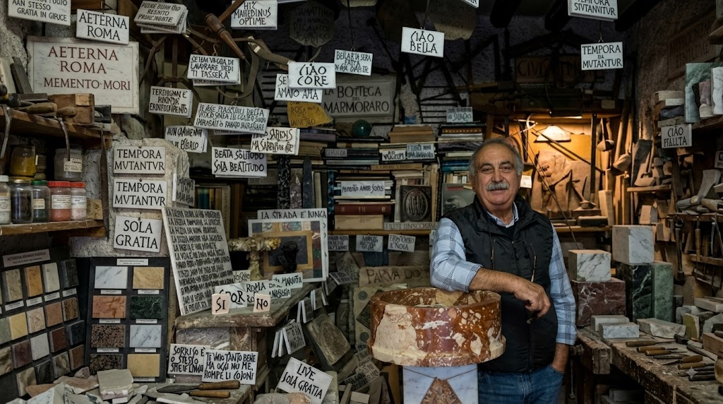 Lo scalpello che incide l’ironia e la saggezza di Roma sul marmo – VIDEO Lo scalpello che incide l’ironia e la saggezza di Roma sul marmo – VIDEO