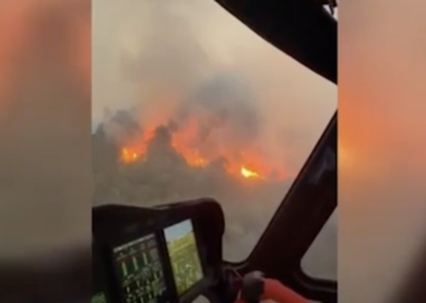 Como, incendio sul monte Goj