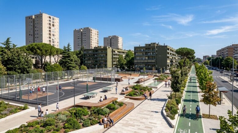 Dal cemento dei palazzi alle nuove aree da vivere all’aperto, il nuovo disegno di Tor Bella Monaca vale 26 milioni di euro