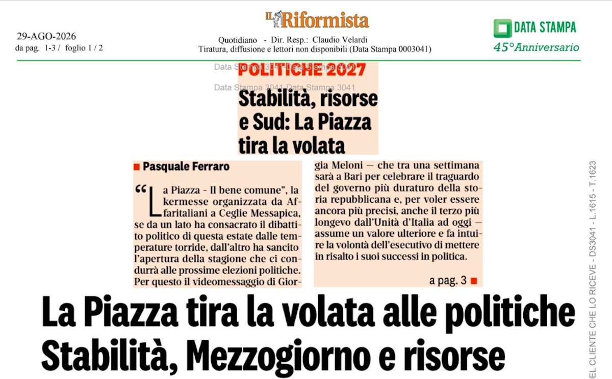 La Piazza fa notizia, dal Foglio al Mattino: la kermesse di Affaritaliani sui principali quotidiani