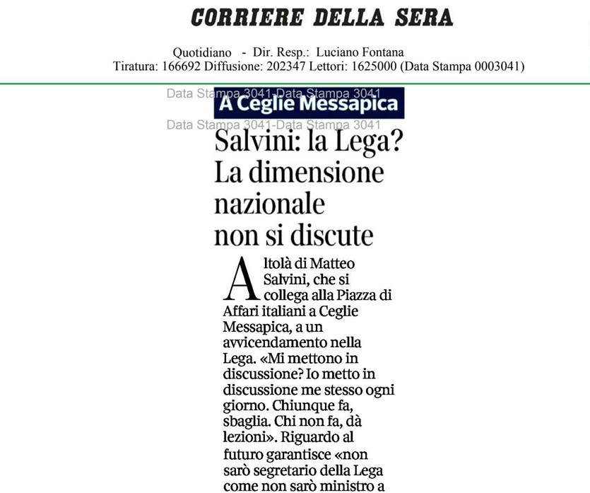 La Piazza 2026, tutti i giornali ne parlano. Dal Corriere, a Repubblica, a La Stampa. Salvini sceglie Affaritaliani per la “bomba” sugli extraprofitti La Piazza 2026, tutti i giornali ne parlano. Dal Corriere, a Repubblica, a La Stampa. Salvini sceglie Affaritaliani per la “bomba” sugli extraprofitti