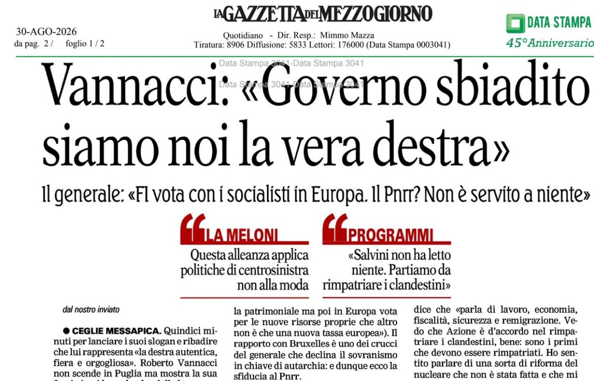 La Piazza 2026, Vannacci sceglie Affaritaliani per lanciare la sfida alla “destra sbiadita”. La notizia rimbalza su tutti i giornali La Piazza 2026, Vannacci sceglie Affaritaliani per lanciare la sfida alla “destra sbiadita”. La notizia rimbalza su tutti i giornali