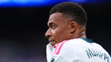 Kylian Mbappè nella partita tra Real Madrid e Malaga