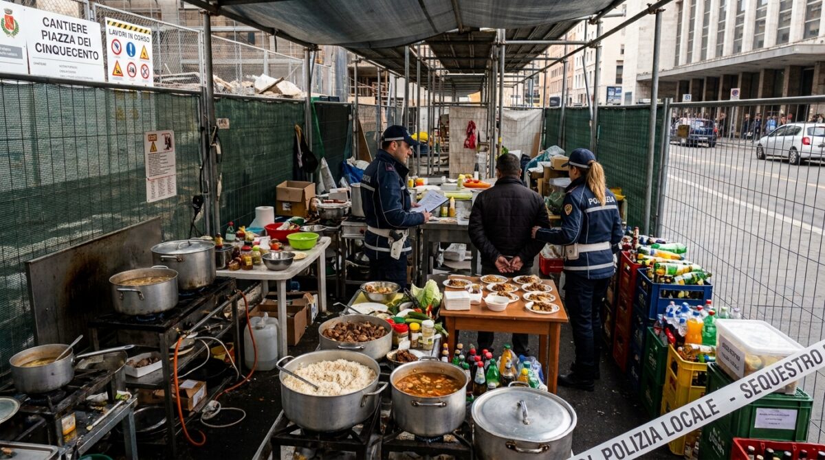 A Termini, dietro alle transenne una cucina: scoperto ristorante abusivo tra i cantieri di piazza dei Cinquecento A Termini, dietro alle transenne una cucina: scoperto ristorante abusivo tra i cantieri di piazza dei Cinquecento