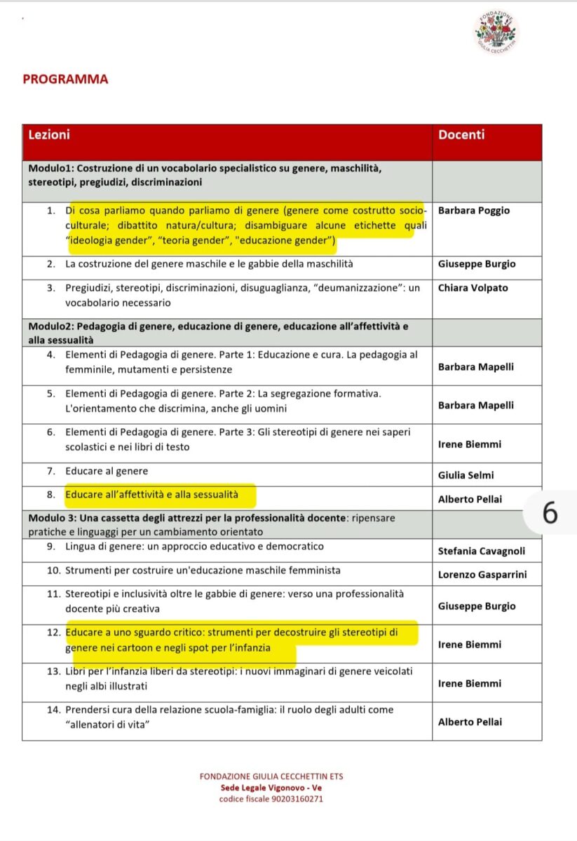 Scuola, la denuncia di Sasso (FN): “In Toscana e Veneto corsi gender”. E accusa: “Valditara ignaro?” Scuola, la denuncia di Sasso (FN): “In Toscana e Veneto corsi gender”. E accusa: “Valditara ignaro?”