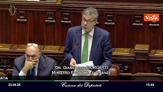 Giorgetti: Priorità del Governo è taglio delle tasse. Sintesi sulla Manovra a breve
