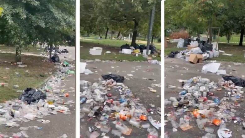 Milano, parco Ravizza sepolto dai rifiuti dopo la festa alcolica dei bocconiani