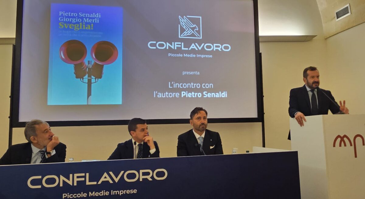A Matera presentato il libro “Sveglia!” di Pietro Senaldi e Giorgio Merli: da Conflavoro un confronto su informazione, imprese e rilancio del Paese A Matera presentato il libro “Sveglia!” di Pietro Senaldi e Giorgio Merli: da Conflavoro un confronto su informazione, imprese e rilancio del Paese